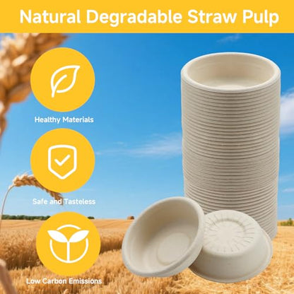 Gecko Feeding Cups, 100-Pack 1 Oz Small Paper Bowls for Crested Gecko Food and Water, Disposable Condiment Cups for Reptile Feeding Dishes and Ledge Accessories, Biodegradable