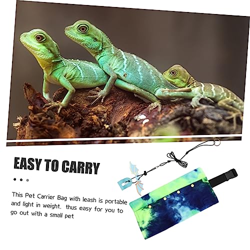 Abaodam Adjustable Reptile Carrier Sling Bag with Canvas Capacity Bearded Dragon Leash Harness for Outdoor Travel Comfortable Wide Strap Lizard Carrying Case for Hiking and Cycling