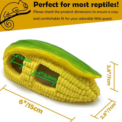 Bearded Dragon Reptile Hide Caves Corn Lizard Leopard Gecko Hideout Tank Accessories Turtle Snake Décor Amphibian Habitat Tortoise Personalized Decoration - style: CORN