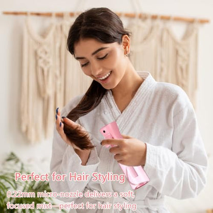 3 Pack Spray Bottles, 2-Pack Continuous Spray Bottles,Fine Water Mist Spray Bottles for Hair 6.8 OZ (200 ML) and 1oz 30ml Travel Spray Bottle Mister for Cleaning,Hairstyling,Plants,Barbers,Pink - color: Pink