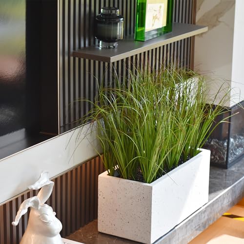 VANTREE 16PCS Fake Tall Grass Plant，UV Resistant Artificial Greenery Stems | Lifelike Artificial Onion Grass,Faux Shrubs Plants for Indoor Outdoor Patio Pots,Porch,Garden Beds,Window Boxes Vase Decor
