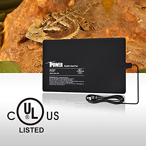 iPower Reptile Heat Pad Under Tank Terrarium Warmer Heating Mat for Turtle, Lizard, Frog, Snake, Reptile, and Other Small Animals, 8X12 Inch, 16W, 2 Pack - size: 8 X 12 Inch, style: 2 Pack