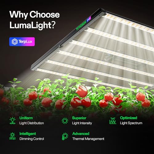 VIVOSUN LumaLight 750W LED Grow Light, Full Spectrum Indoor Plant Light | Deep Canopy Penetration, Smart Dimmable LED Bar Lamp for Vegetables, Herbs, Flowers, 5x5ft Coverage, GrowHub Compatible - size: 5.1x5.1