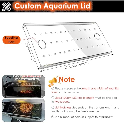 LZMZMQ Cat Proof Fish Tank Lid, Clear Acrylic Aquarium Cuttable Cover with Fresh Air Hole, Custom Terrarium Jumping Proof Hood, Avoid Cat Catching Fish(L12xW12in/30.5x30.5cm) - size: L12xW12in/30.5x30.5cm