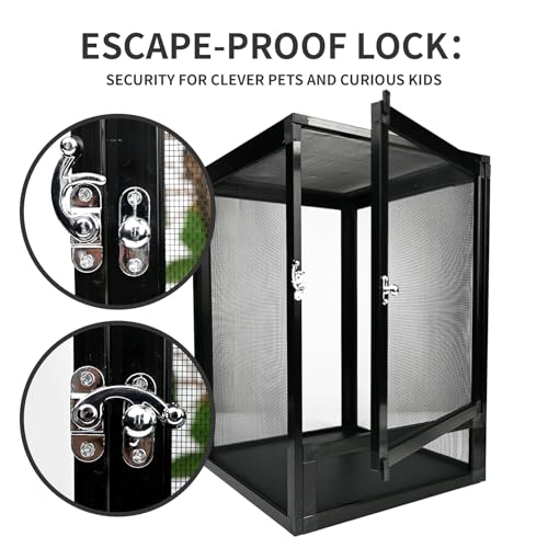 33 Gallon Reptile Enclosure 26"x17"x17" Mesh Chameleon Cage,Superior Ventilation Vertical Screen Tank for Chameleon,Crested Geckos,Leopard Geckos,Bearded Dragon,Lizards,Spider,Butterfly