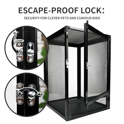 33 Gallon Reptile Enclosure 26"x17"x17" Mesh Chameleon Cage,Superior Ventilation Vertical Screen Tank for Chameleon,Crested Geckos,Leopard Geckos,Bearded Dragon,Lizards,Spider,Butterfly