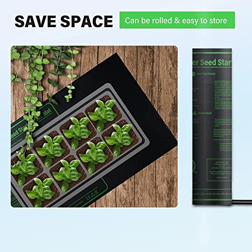 iPower GLHTMTCTRLHTMTL 48" x 20" Warm Hydroponic Seedling Heat Mat and Digital Thermostat Control Combo Set for Plant Germination, Black - size: 48" x 20", style: with Controller