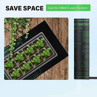 iPower GLHTMTCTRLHTMTL 48" x 20" Warm Hydroponic Seedling Heat Mat and Digital Thermostat Control Combo Set for Plant Germination, Black - size: 48" x 20", style: with Controller