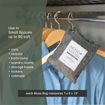 Moso Natural Air Purifying Bag 200g, Charcoal Odor Absorber, Car Odor Eliminator & Closet Deodorizer for Home & Pet, Lasts 2 Years, Unscented Bamboo Charcoal Bags, HGTV Editors' Pick - style: 200g (1 Pack)
