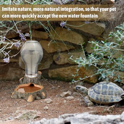 Briwooody 2 Pcs Automatic Reptile Water Dispenser 13.5 oz Large Bearded Dragon Water Bowl Reptile Dish Feeder for Terrarium Tank, Turtle, Geckos, Frog, Tortoise, Amphibians, Lizards