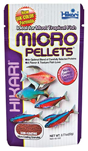 Hikari Tropical Semi-Floating Micro Pellets Fish Food, 0.77 Oz (22g) - size: 0.77 Ounce (Pack of 1)