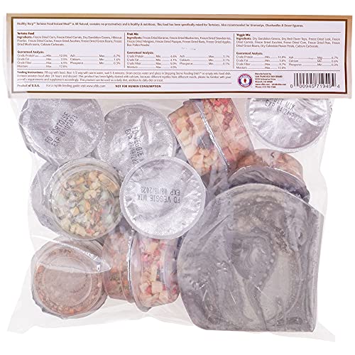 Healthy Herp Tortoise Food Instant Meal for Reptiles - Nutritious Turtle Food, Tortoise Habitat Accessories - Made in USA - for Box Turtles, Lizards, Tortoises - Variety Pack (14 Cups & 1 Dish) - size: 0.4 Ounce (Pack of 7), style: 14-Pack Cups