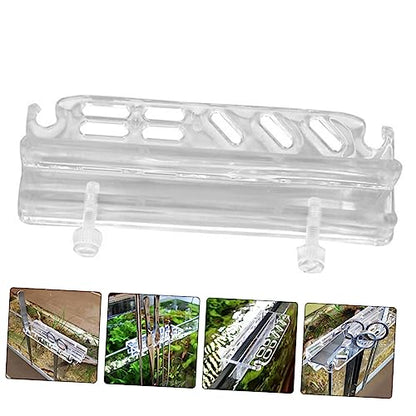 Abaodam Fish Tank Tweezers and Scissors Holder Rack Transparent Acrylic Aquarium Cleaning Accessory Organizer Wall-Mounted Tool Storage for Scissors Tweezers and More
