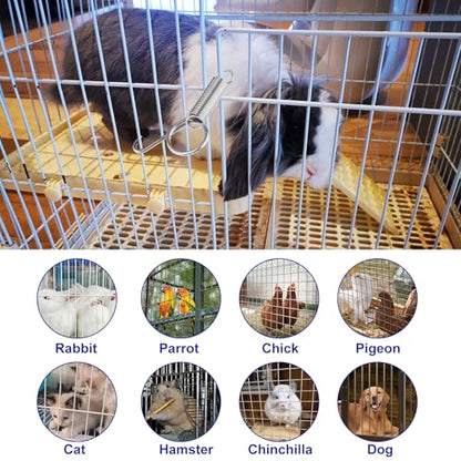 20Pcs Spring Door Latch for Rabbit Cages,Cages Door Metal Finger Spring Latch Hook, Multi Functional Pet Cages Door Spring Latch for Fixing Pet,Bunnies, Rodents, Hamsters,Squirrels Cages Hook