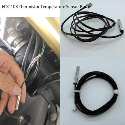 4pcs NTC 10K 3950 Thermistor 1 M, 10K Thermistor Temperature Sensor Probe, Stainless Steel 3950 NTC 10K Temp Sensor Probe use for Water Dispenser/Refrigerators/Freezers,etc. - style: 4pcs NTC 10K 3950 Thermistor 1 Meter