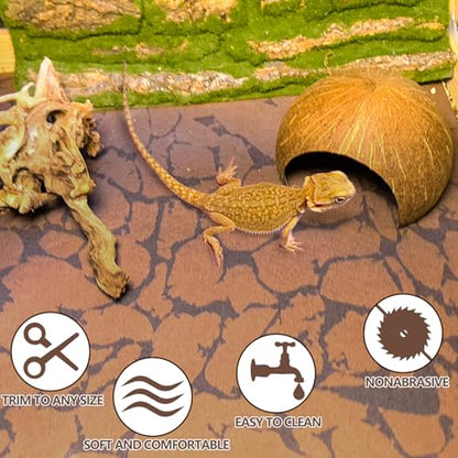 BNOSDM 2 PCS Reptile Carpet Mat Terrarium Liner Bedding Reptile Cage Mat Supplies for Tortoise Lizard Leopard Gecko Snake Chameleon 39.4" x 19.7" - size: XL（2PCS）：39.4 x 19.7 IN