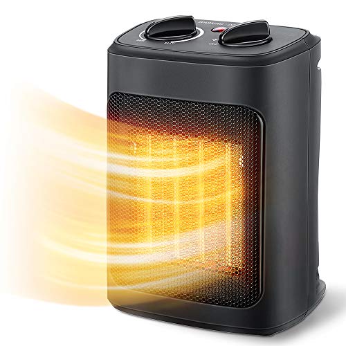Space Heater, 1500W Electric Heaters Indoor Portable with Thermostat | PTC Fast Heating Ceramic Room Small Heater with Heating and Fan Modes for Bedroom, Office and Indoor Use