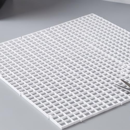 Zerodeko 1 Set Terrarium/Aquarium Screen Lid - Plastic Grid Tank Top Cover with 6 Support Clips - DIY Cut-to-Size Replacement Canopy - Helps Prevent Jumping, Allows Airflow & Light