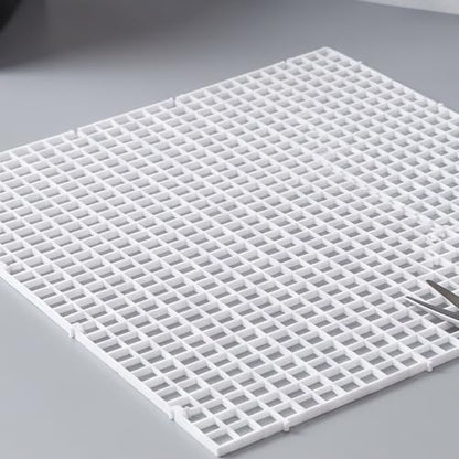 Zerodeko 1 Set Terrarium/Aquarium Screen Lid - Plastic Grid Tank Top Cover with 6 Support Clips - DIY Cut-to-Size Replacement Canopy - Helps Prevent Jumping, Allows Airflow & Light