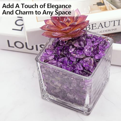 0.5 Lb/230g Amethyst Quartz Crystal Chips Bulk, Purple Crushed Stones Natural Gemstones Healing Reiki Crystals Mini Quartz Vase Filler Aquarium Gravel Rocks, 5-7mm - color: Amethyst, size: 0.5 LB