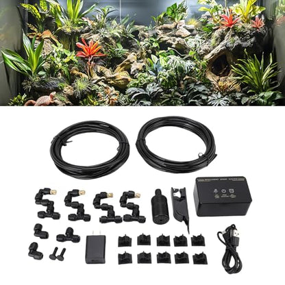 TOPINCN Smart Reptile Misters, Reptile Humidifiers Automatic Terrarium Misting System with Timer Function, for Glass Containers and Rainforest Enclosures (US Plug)