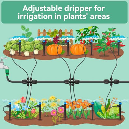 Adjustable Drip Irrigation Emitters for 1/4" Tubing, 25pcs | Adjustable 360 Degree Water Flow, Lock Barbed, Drip Spray Emitters Parts, Garden Watering System - size: 25pcs Drip Spray Emitters