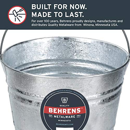Behrens 1212 12-Quart Steel Pail - size: 12-Quart, style: Hot Dipped