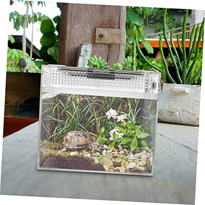 Breathable Reptile Feeding Box Lightweight Breeding Container with Ventilation for Safe Transport of Geckos Snakes and Small Pets