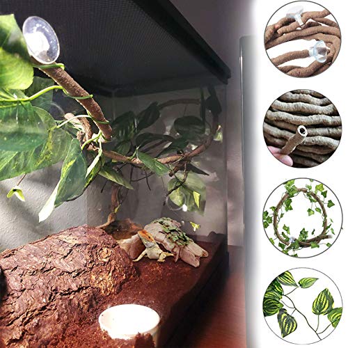 PINVNBY Reptile Hollow Tree Trunk Decoration,Resin Lizard Hideouts Log Hideaway,Crested Gecko Habitat Cave Decor,Aquarium Decaying Trunk Driftwood Ornament for Bearded Dragon Snake Betta Spider(3Pcs)