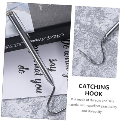 Beaupretty 2pcs Stainless Steel Telescopic Snake Catching Hooks Portable Reptile Grabber Tools with Smooth Safe Hook Design for Easy Handling and Secure Capture
