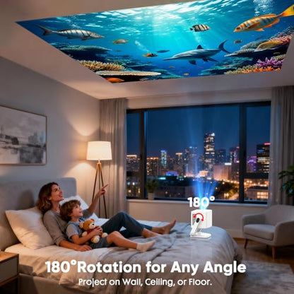 【Built-in Apps & Native 1080P】Smart Mini Projector with WiFi and Bluetooth, 4K Outdoor Movie Projector with Electric Focus & Auto Keystone, YINCODI Portable Proyector for Bedroom/Home/Celling