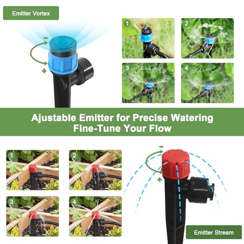 Drip Irrigation Kit for Garden, Quick-Connect Plant Watering System 250FT | Raised Bed Drip Line Kit, Greenhouse Accessories, DIY Micro Sprinklers Set for Yard Outside, Sistema De Riego Por Goteo - size: 250FT