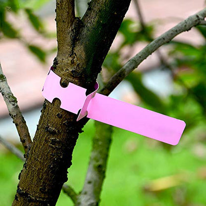 200Pcs Plastic Plant Labels Wrap Around Tree Tags, Adjustable Nursery Garden Labels Plant Tags with Large Writing Surface, White