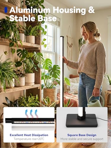 Vertical Grow Light for Indoor Plants, 60in LED Standing Lamp | 36W Full Spectrum Plant Lights with Auto Timer, 268 LEDs Dimming and 3 Light Modes for Wide Coverage Area in Indoor Gardens - size: 60 IN