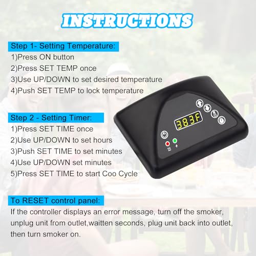 9907160014 Digital Control Board Panel kit for Masterbuilt Electric Smoker Parts MB20071317/ 20071117/21071218