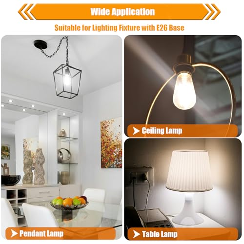 winsaLED 40 Watt Light Bulbs, E26 Bulb, 4000K Cool White 4W LED Edison Bulbs, Flickering Free, 90 High CRI, 450LM, Not Dimmable, Pack of 12 - color: 4000k-cool White