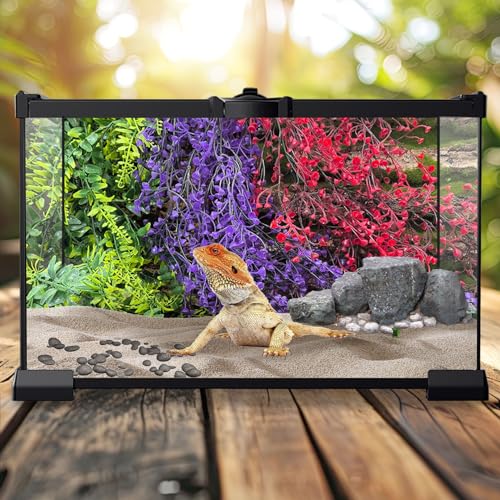 PINVNBY 3 Pack Reptile Plants Terrarium Hanging Fake Vines with Suction Cup Artificial Leaves for Bearded Dragons Lizards Geckos Snake Hermit Crab (Green, Purple and Red) - color: 3 Pcs ( Green, Purple and Red )