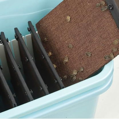 Cricket Keeper,Dubia Roach Container,with Temperature and Humidity Detector,Live Crickets Keeper for Reptiles,Insect Habitat for Crickets,Dubia Roach,with Water Dish, Feeding Tray,Cleaning Brush (A)