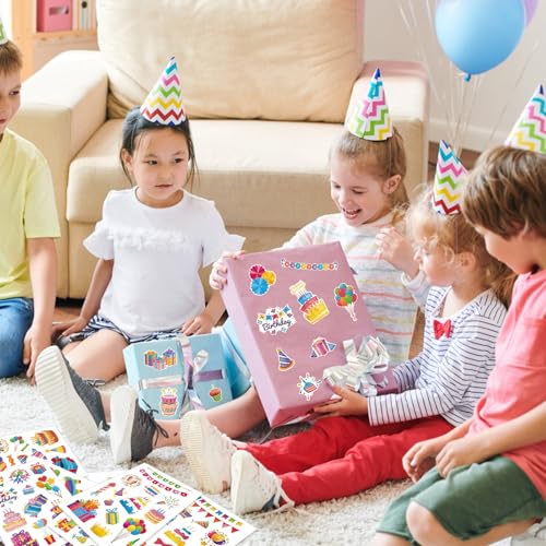 315Pcs Happy Birthday Stickers, Colorful Birthday Party Stickers for Scrapbooking Cards Party Favors Wrap Decor - style: Birthday