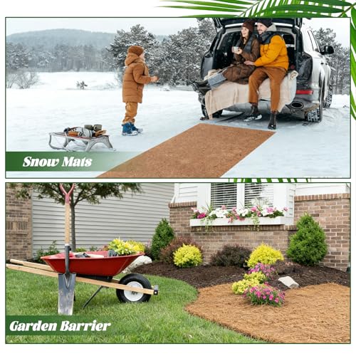 2 Rolls Coconut Fiber Liners for Planters 16x118 Natural Coco Coir Roll | Coco Fiber Pad for Hanging Flower Planters Baskets DIY Moss Pole Garden Decoration, Animal pet pad, Reptile Carpet, Snow Mat