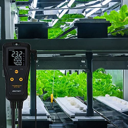 DIGITEN DTC101 Temperature Controller Digital Heat Mat Thermostat Greenhouse Thermostat Outlet Heating Cooling Temperature Control Seedlings Germination Rooting Fermentation Reptiles - style: 10A Temperature Controller