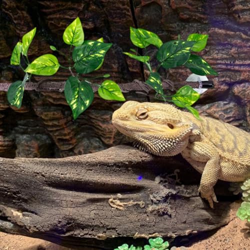 PRETYZOOM 2pcs Artificial Reptile Climbing Branch Vines with Suction Cups for Snake and Gecko Terrarium, Flexible Plastic Jungle Habitat Decor with Realistic Texture and Low Maintenance