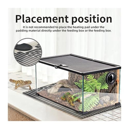 1pcs AC200~240V 5-20W Reptiles Heating Mat Climbing Pet Warm Pads Adjustable With Temperature Controller(5W 14X15cm) - size: 5W 14X15cm