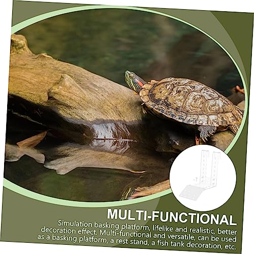 GALPADA 1set Acrylic Turtle Basking Platform Climbing Ledge for Aquatic Turtles Frogs and Lizards Removable Design for Easy Installation Fish Tanks and Tortoise Habitats - size: 15.5X15X9CM