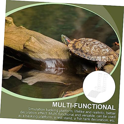 GALPADA 1set Acrylic Turtle Basking Platform Climbing Ledge for Aquatic Turtles Frogs and Lizards Removable Design for Easy Installation Fish Tanks and Tortoise Habitats - size: 15.5X15X9CM
