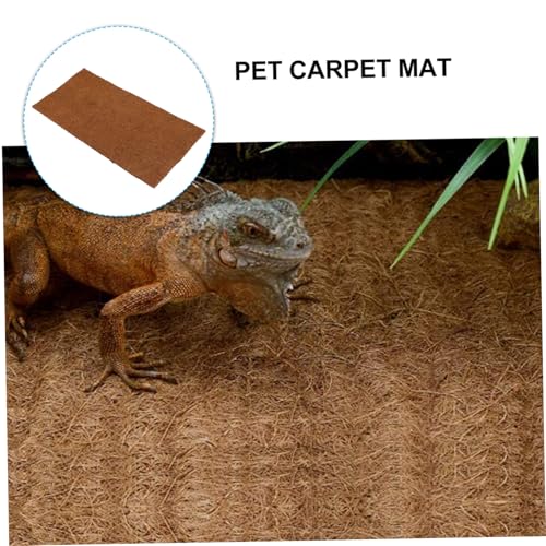 POPETPOP Natural Coconut Fibre Reptile Carpet Mat Tortoise Carpet Pad for Bearded Dragon Turtle Insulation Mat