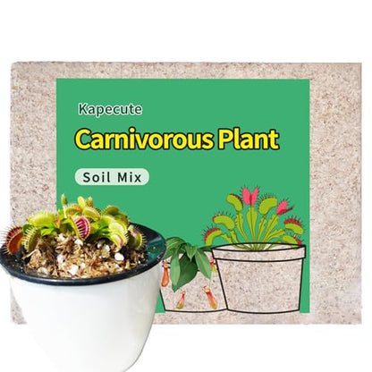 Carnivorous Plant Soil Mix 8 Qts, Include Perlite and Sphagnum Moss Debris, Great Potting Soil for Venus Fly Traps, Pitcher Plants, Sundews - size: 8 QT