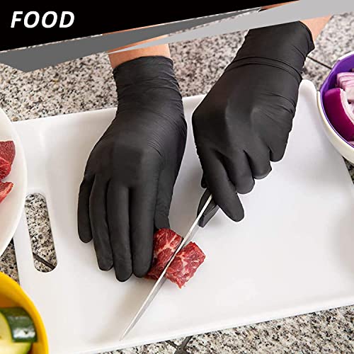 Nitrile Disposable Gloves,4mil-100 Count,Gloves Disposable Latex Free,Powder Free for Cooking,Household,Food safe - size: Small, style: Black of 200