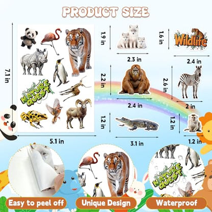 312Pcs Jungle Animal Stickers, Realistic Safari Animal Decorations Stickers for Scrapbooks Envelopes Cards Gifts Crafts Decor - style: Jungle Animal