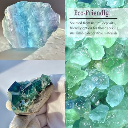 1lb Fluorite Aquarium Gravel Rocks - Tumbled Healing Crystal Chips - Bulk Gemstones for Fish Tank Decor - Fountain Vase Filler Planters - for Potted Plants